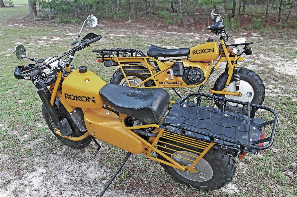 A pair of Rokons relied upon by the U.S. Forest Service to hit the trails inaccessible to ATVs and quads.