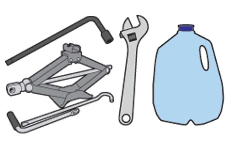car-scavanging-jack-wrench-empty-bottle