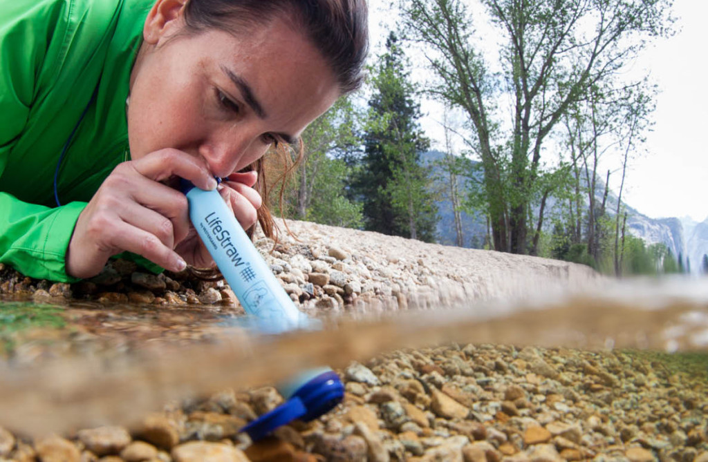 LifeStraw Personal Water Filter in use 2
