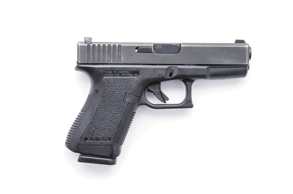 For protection, a 9mm, .40 caliber, or .45 caliber are the most common with 9mm being the most common of all, when it comes to semi-automatic pistols. The Glock 19 is easy for most anyone to shoot and is small enough to be carried by most.