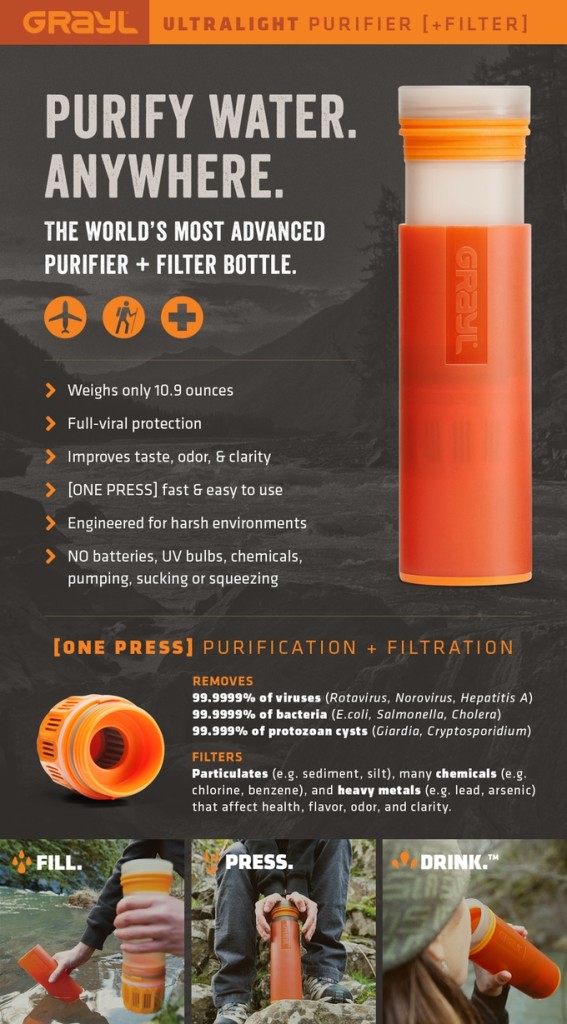 GRAYL Ultralight water bottle purifier