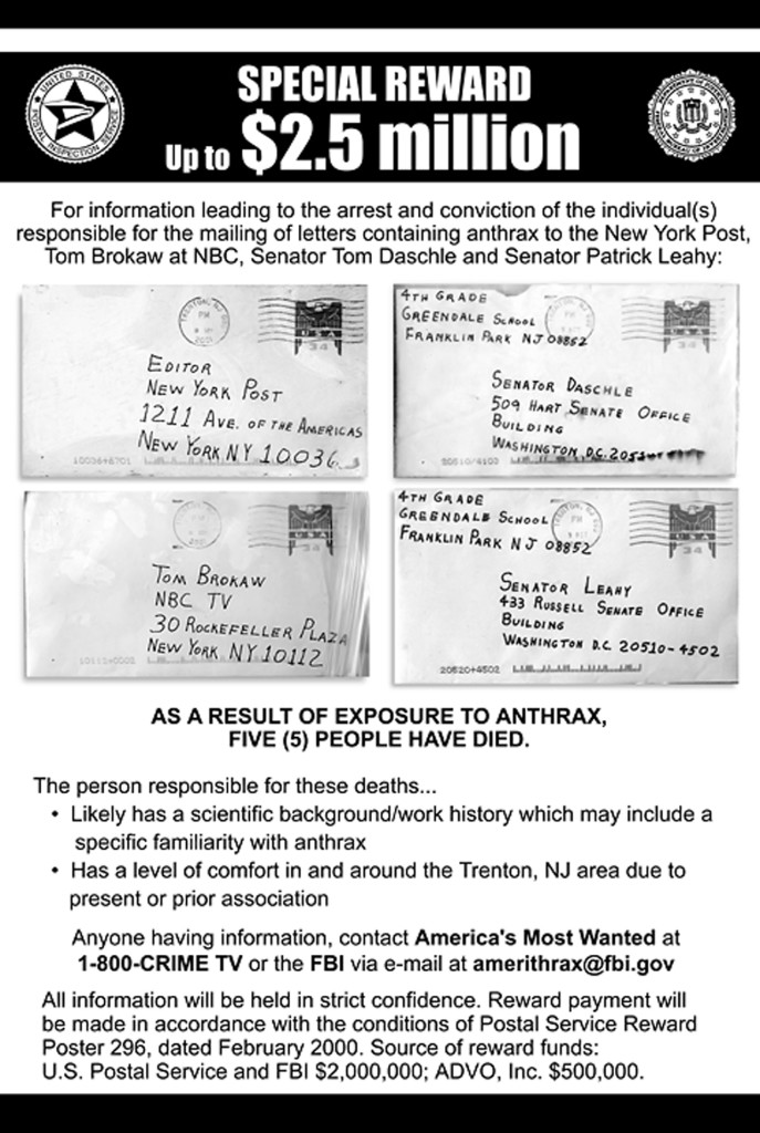 History of Bioterrorism anthrax letters