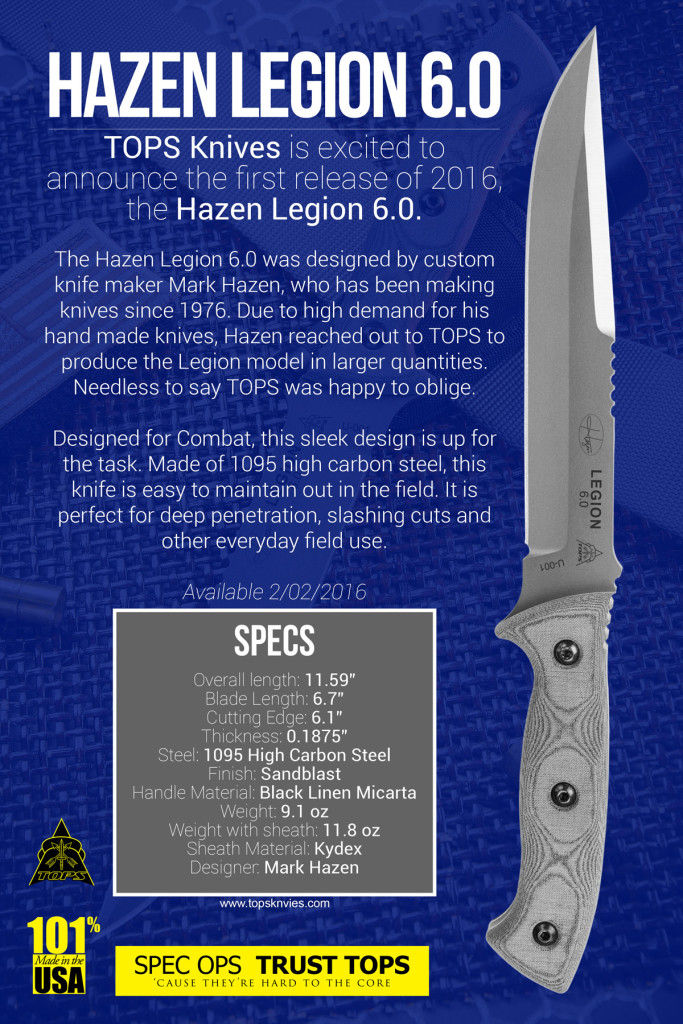 TOPS Knives Hazen Legion 6 07