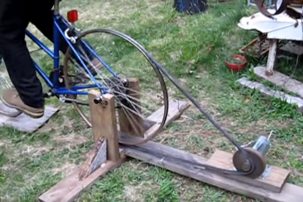DIY bicycle generator electricity 2
