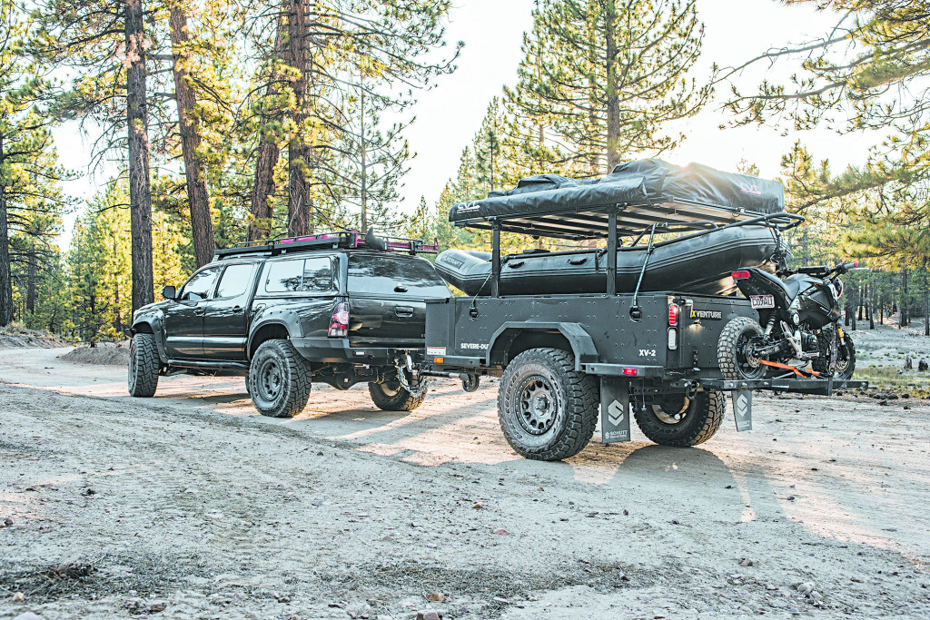The XVenture XV-2 Off-Road Trailer is a fully capable trailer especially the way Jennings has outfitted his. Equipped with the same Method 105 Series Beadlock wheels and 35-inch Toyo Open Country R/T Tires as the Tacoma, the XV-2's overland capabilities are further enhanced.