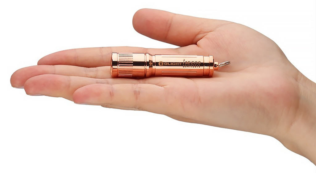 The new Olight I3E-CU EOS light is machined from solid copper.