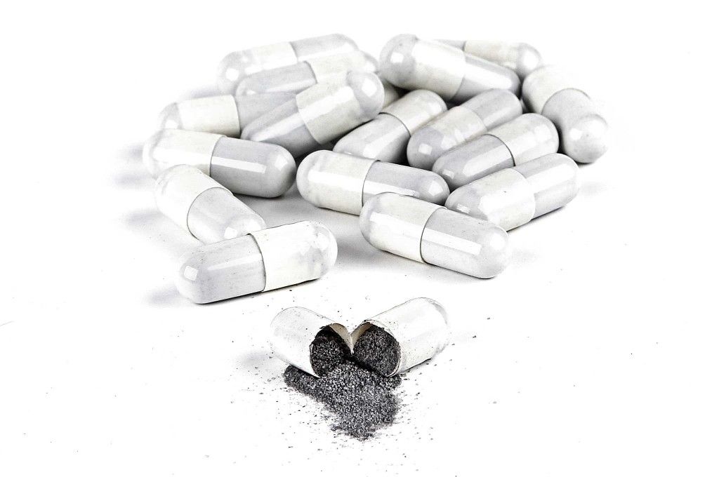Activated carbon is available in pill form for easy storage and carry.