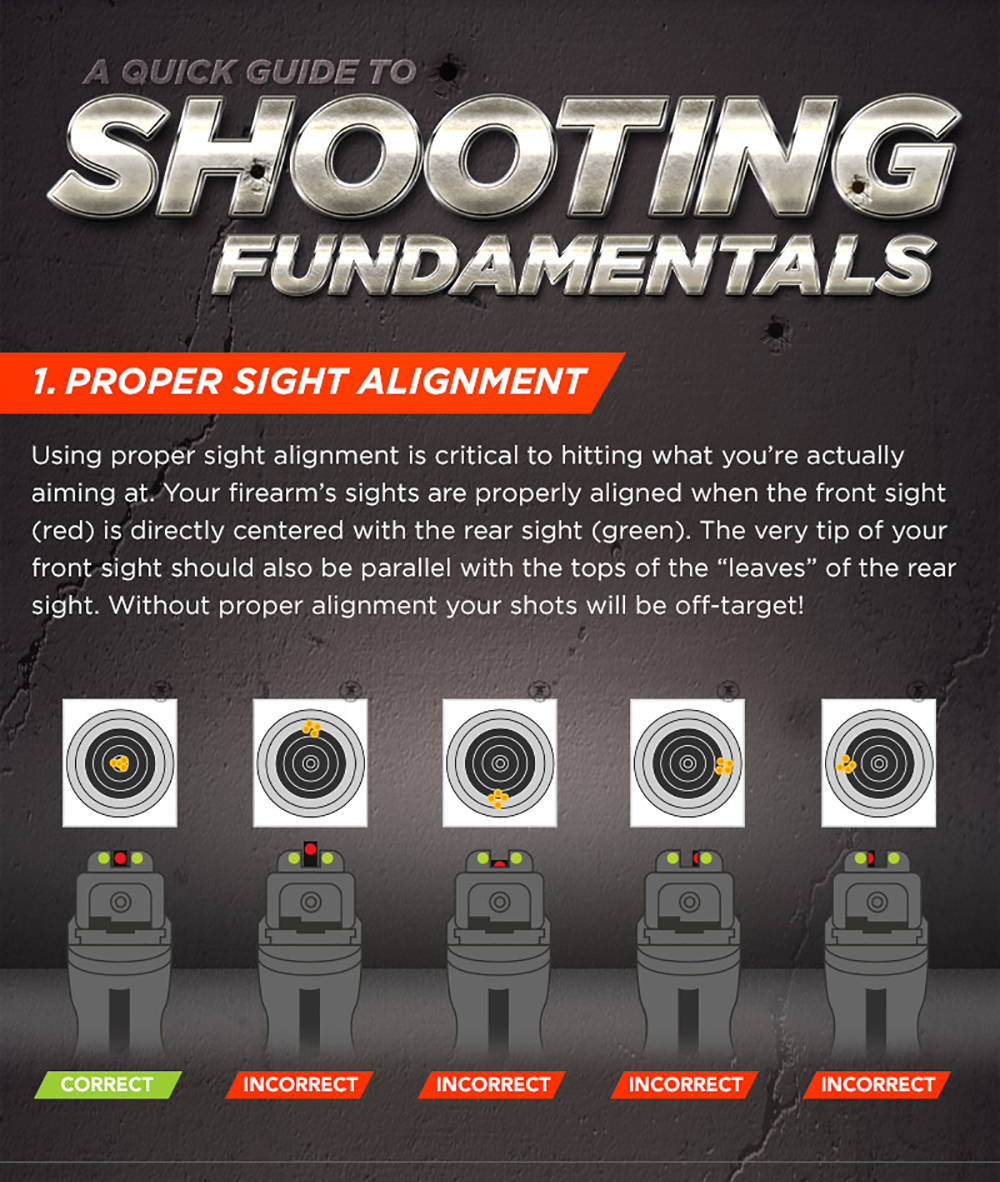 Shooting fundamentals pistol gun infographic 1