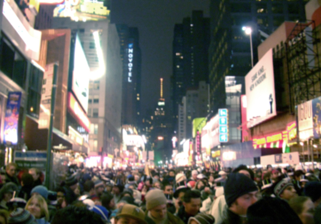 New years new york crowd street people 1