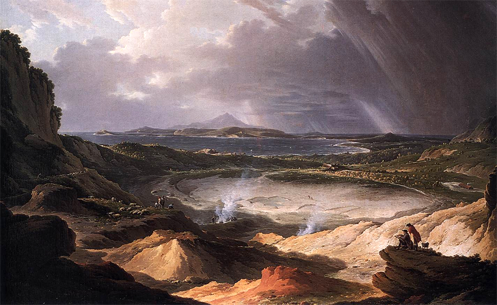 Artist Michael Wutky painted this depiction of fumaroles in Campi Flegrei in 1780.