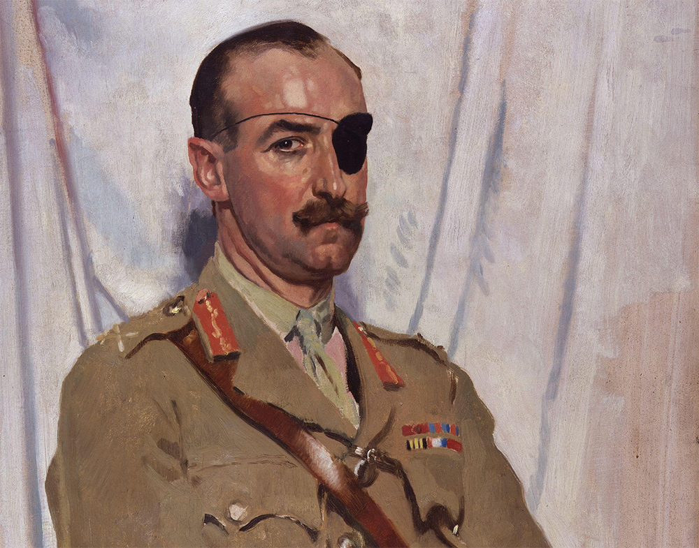 This portrait of Adrian Carton de Wiart was painted in 1919, and displays his distinctive eye patch. Source: Wikipedia / National Portrait Gallery, London