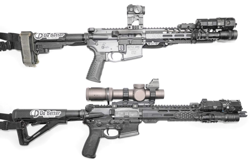 two carbines night vision optics low-light no-light carbine setups